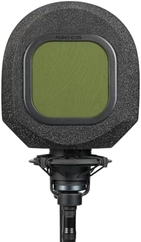 Soundbox Vocal Recording Isolation Booth | Portable Microphone Shield, Pop Filter for Studio-Quality Sound for Singing, Podcasting, Acoustic High-Density Foam Ball, Mic Soundproof Box (Olive Green)