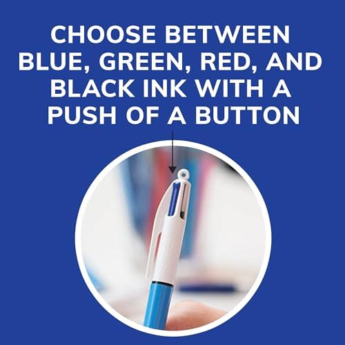 BIC 4-Color Retractable Ballpoint Pens, 1.0 mm Medium Point, 12-Count Pack