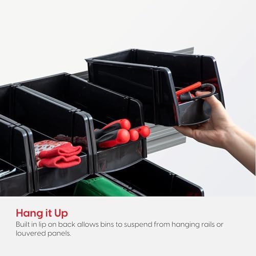 IRIS USA 24-Pack, Extra Small Stackable Storage Bins, Black