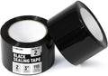 3" x 110 Yards Black Packing Tape, 2 Rolls - 2.0 Mil Carton Sealing Tape