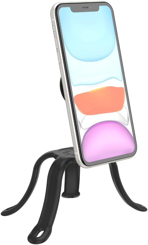 PopSockets Flexible Phone Mount & Stand- Black | Flex Mount & Tripod, Content Creators, Hands-Free, Black, Electronic Accessories, For iPad/Kindle/iPhone/Android
