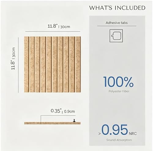 Large Felt Bulletin Board 48"x 36"-12 Felt Tiles Cork Board Wall Panels Home Office Wall Fabric Pin Board for Classroom/Kids Art Display/Photo Picture Wall/Acoustic,Self-Adhesive,Dark Camel