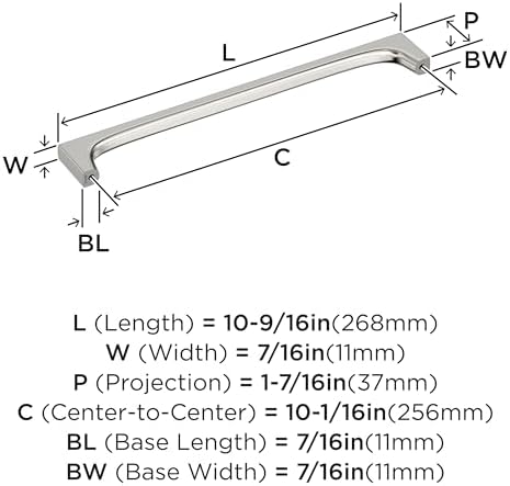 Amerock 10-1/16" Merced Polished Nickel Drawer Pull