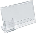 Azar Displays 252043 11" W x 8.5" H Horizontal L-Shape, Slanted Acrylic Sign Holder with Attached Brochure Holder