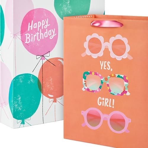 Hallmark Birthday Gift Bags, 2-Pack (Sunglasses and Balloons)