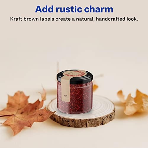 Avery® Kraft Brown Wraparound Band Labels, Sure Feed® Technology, 1.5" x 7.75", 250 Kraft Brown Labels, Print-to-the-Edge, Laser/Inkjet Printable Labels