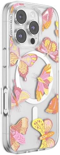 PopSockets iPhone 16 Pro Phone Case with MagSafe- Sunset Mariposa | Magnetic, Wireless Charging, Camera & Drop Protection, Butterfly, Moth, Luna, Western, Boho, Aesthetic