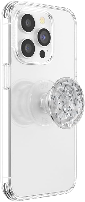 PopSockets Adhesive Phone Grip, Holder- Glitter Star Fire | Secure Comfortable Hold, Anti-Drop, Kickstand, Glitter, Sparkle, Sparkly, Girly, Women