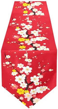 ALAZA Double-Sided Japaneses Sakura Tree Cherry Bloom Table Runner 14x108 Inches Long,Table Cloth Runner for Wedding Birthday Party Kitchen Dining Home Everyday Decor
