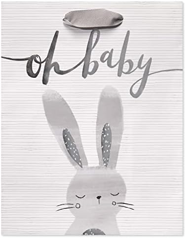 Papyrus 13" Large Gift Bag (Rabbit) for Baby Showers, New Baby, Baptisms, Christenings and All Baby Occasions (1 Bag)