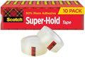 Scotch Super-Hold Tape, 10 Rolls, Transparent Finish, 50% More Adhesive, Trusted Favorite, 3/4 x 1000 Inches, Boxed (700K10)