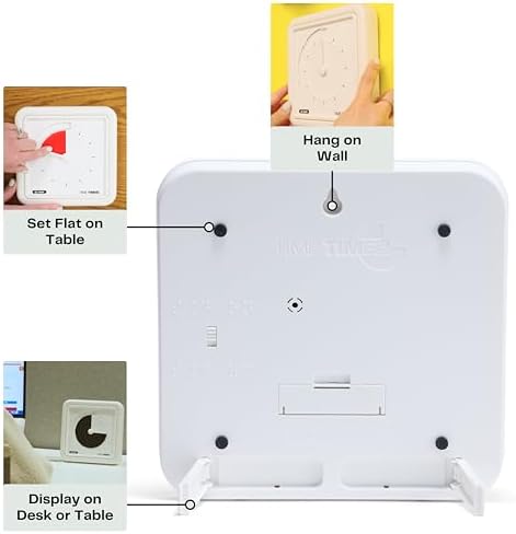 Time Timer® Numberless Braille 8-Inch Visual Timer – 60-Minute Countdown Silent Clock with Tactile Features & High-Contrast Disappearing Disk, Desk Timer for Kids, Office, Seniors, ADHD, Autism - Red