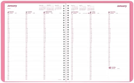 Brownline® 2027 Pink Essential Weekly Planner, Appointment Book, 12 Months, January to December, Twin-Wire Binding, 11" x 8.5", Pink (CB950G.05)