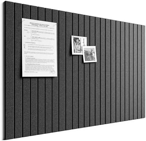 Bumusty 36"x 24" Large Felt Bulletin Board Tiles,Charcoal Gray