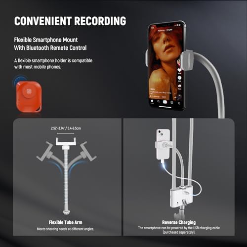 NEEWER RGB Esthetician Light Kit Upgraded with Phone APP Control/Touch Bar, Separate Control Dual Arm LED Video Light w Phone Holder/Stand/Travel Bag, 2500K-10000K 18 Scenes for Tattoo Lash, BH40C