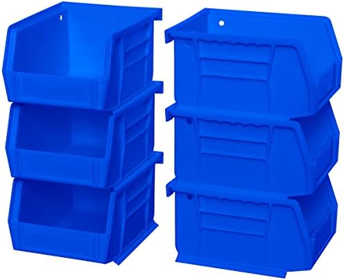 Akro-Mils 30210 AkroBins Plastic Storage Bins, Space-Saving Stackable Bins for Garage, Pantry, Craft Organization, 5" x 4" x 3", Blue,(Pack of 24)