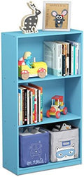 Furinno Basic 3-Tier Book Shelf with Open Shelves, Light Blue