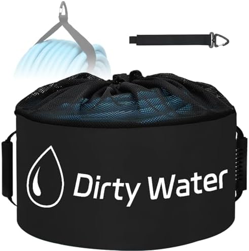 Nilight 1 Pack RV Sewer Hose Storage Bag Waterproof Black with Mesh Top