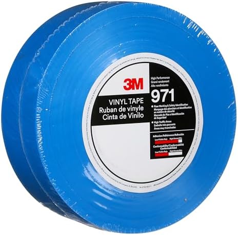 3M Durable Floor Marking Tape 971, Blue, 2 in x 36 yd, 17 mil, 1 Roll