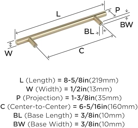 Amerock 6-5/16" Bar Pulls Golden Champagne Drawer Pull