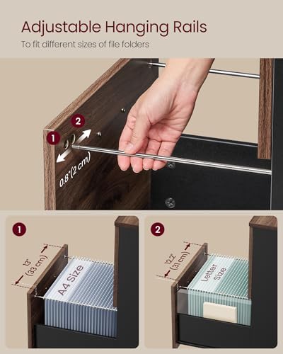 VASAGLE 2-Drawer File Cabinet, Small Rolling Filing Cabinet