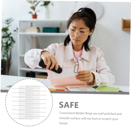 jojofuny 50pcs Plastic Document Fasteners White File Clips for Office School and Home Organization Effortless Binding of Documents