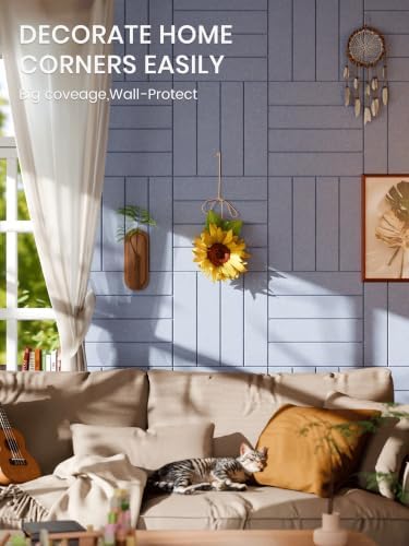 Bumusty 36" x 24" Large Cork Board Alternative, Soft Periwinkle