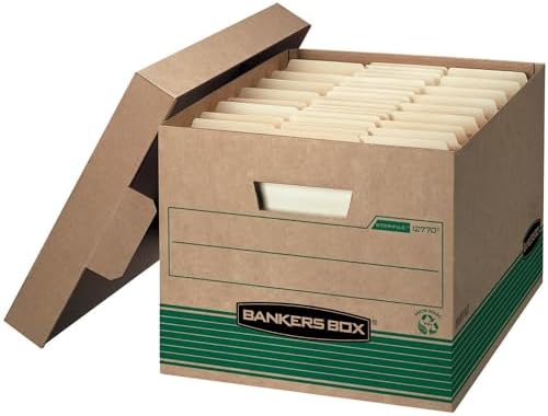 Bankers Box 20-Pack Recycled Medium-Duty File Box, Letter/Legal, FastFold
