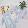 Rainbow Butterfly Tablecloth, Colorful Pink Blue White Butterflies Cartoon Print Table Cover for Farmhouse Kitchen Dining Room Table Decor 60x90in