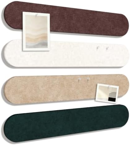 Olanglab Felt Bulletin Board Strips 4-Pack 24"x16" with 50 Pins, Chestnut