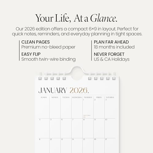 Karto Small Wall Calendar 2026 6x9 in - Boho