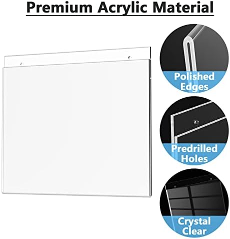 MaxGear Wall Mount Sign Holder, 8.5 x 11 Landscape, 6 Pack