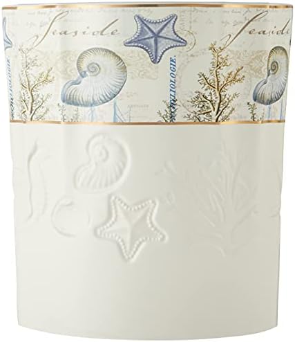 Avanti Linens - Waste Basket, Guest Bathroom Essentials, Nautical Home Decor (Antigua Collection) | Decorative Wastebasket, Durable Construction, Bathroom Trash Can, Bedroom & Office Use, Easy To Clean