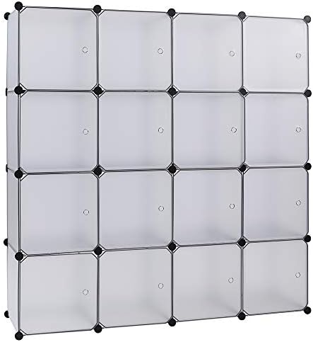 Savins gt1-zj 16-Cube Storage Shelf Cube Shelving Bookcase Bookshelf Organizing Closet Toy Organizer Cabinet White Color