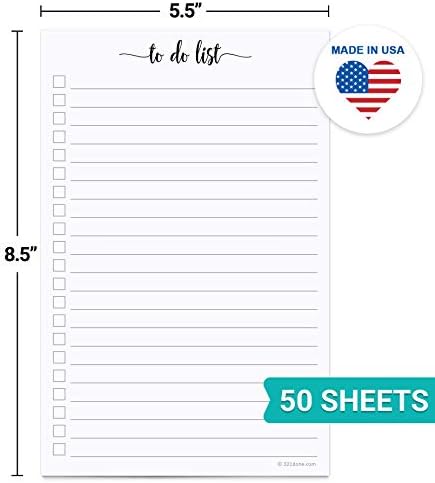 321Done To Do List Notepad, 5.5x8.5 Inches, 50 Sheets, Wide Ruled