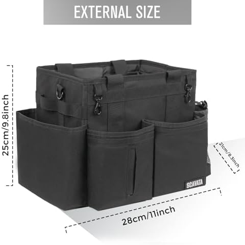 SCAVATA Compact Wearable Cleaning Caddy with Handle & Shoulder Straps
