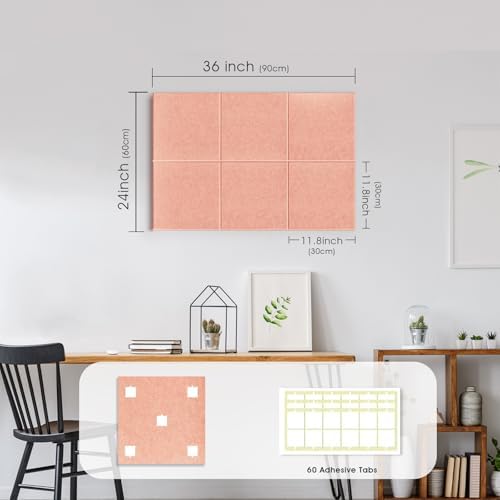 36" x 24" Large Felt Bulletin Board 1/2" Thick, Pink