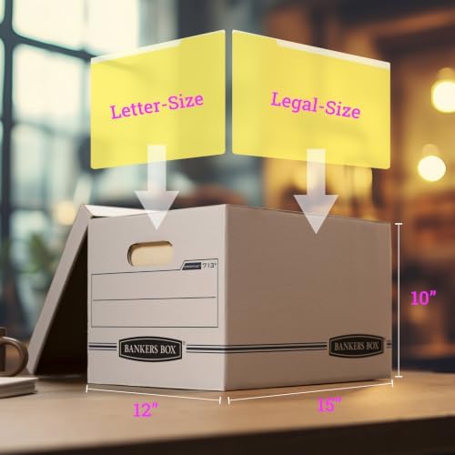 Bankers Box 6-Pack Basic-Duty File Storage Box with Lid, Letter/Legal
