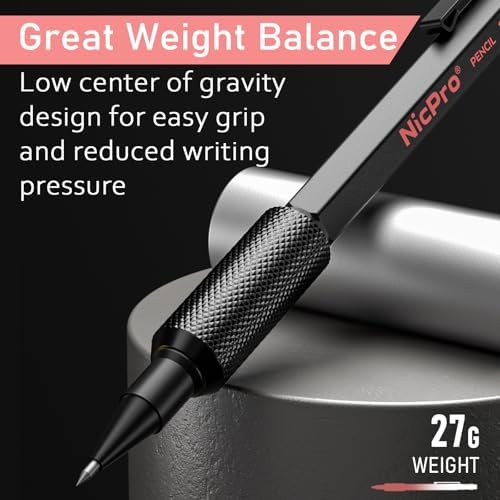 Nicpro 6 PCS Metal Mechanical Pencil Set, Art Drawing Pencil 0.5-2.0MM
