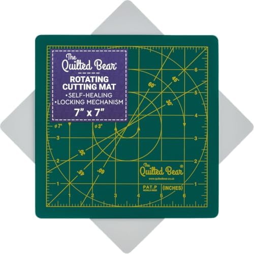 The Quilted Bear 7" x 7" Rotating Self-Healing Cutting Mat, Green