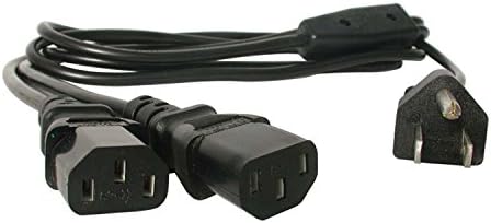 StarTech.com 6ft (2m) Computer Power Cord Y Splitter, NEMA 5-15P to 2x C13, 10A 125V 18AWG, Black AC Power Splitter Cord, PC Power Supply Cable, Printer / Dual Monitor Power Cord - UL Listed (PXT101Y)