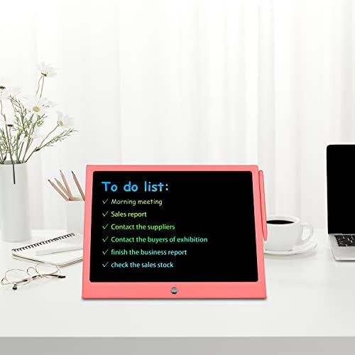 15 Inch LCD Writing Tablet, Colorful Doodle Board Drawing Pads, Educational Birthday Gift Toys for 3-6 Years Old Kids Toddler (Pink)