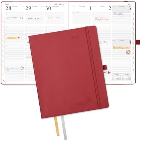 POPRUN 2027 Planner, Large-8.5" x 10.5", Weekly & Monthly Appointment Book