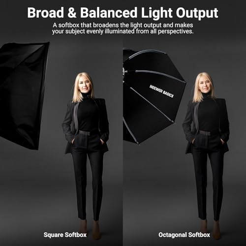 NEEWER Basics Octagonal Softbox Bowens Mount, 35.4'' Quick Release Soft Box Lighting Set with Grid, Compatible with Aputure 150c Compatible with Godox SL60w, for FS300C FS150B HB80C CB200C Q6, NS64P
