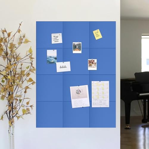 48" x 24" Cork Board Alternative, 8 Pack Felt Bulletin Board Tiles with 30 Adhesive Tabs Wall Push Pin Board for Office Classroom Bedroom Decor