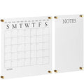 Martha Stewart Grayson Acrylic Calendar and Notes Board Set, Clear/Black