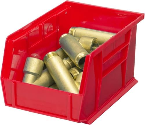 Akro-Mils 30237 AkroBins Plastic Storage Bins, 9"x6"x5", Red, 12-Pack