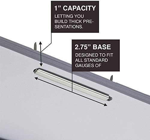 OLYMPX 100 Pcs of 1 Inch Capacity Premium Metal Paper Prong Fasteners Bases, 2.75 Inch Base for Paper File Clip Folder Accessories, Office Paper Clamp, Silver Box of 100