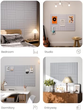 Fluxynara Felt Bulletin Board & Cork Board Alternative, Soft Gray