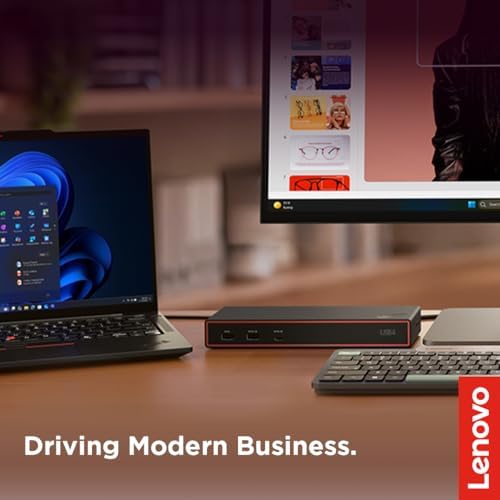 Lenovo ThinkPad USB4 Dock 5000, 40Gbps Bandwidth, Universal Compatibility, 65W Charging, Multiple Display Support, Black